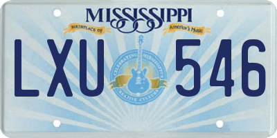 MS license plate LXU546