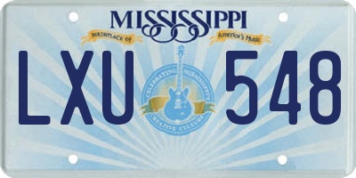 MS license plate LXU548
