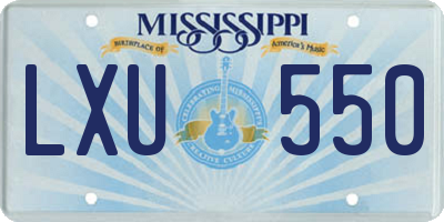 MS license plate LXU550