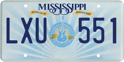 MS license plate LXU551