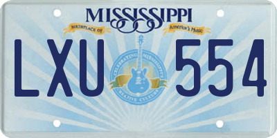 MS license plate LXU554