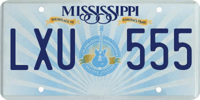 MS license plate LXU555