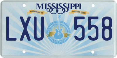MS license plate LXU558