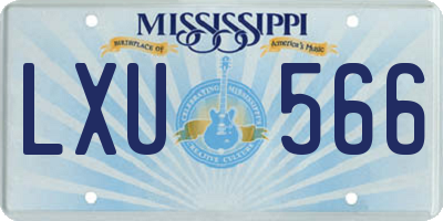 MS license plate LXU566