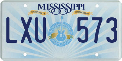MS license plate LXU573