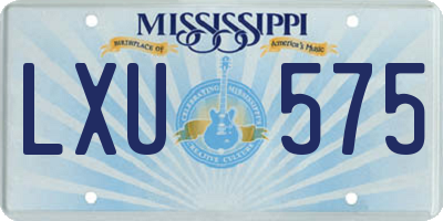 MS license plate LXU575