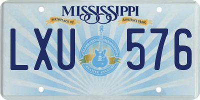 MS license plate LXU576