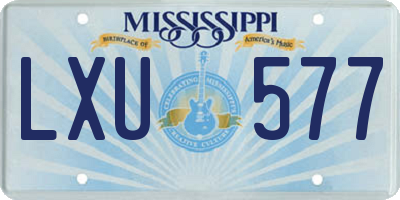 MS license plate LXU577