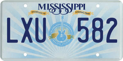 MS license plate LXU582
