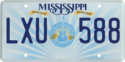 MS license plate LXU588