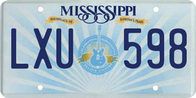 MS license plate LXU598