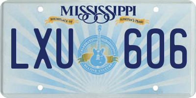 MS license plate LXU606