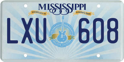 MS license plate LXU608