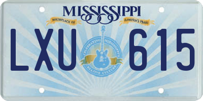 MS license plate LXU615