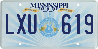 MS license plate LXU619