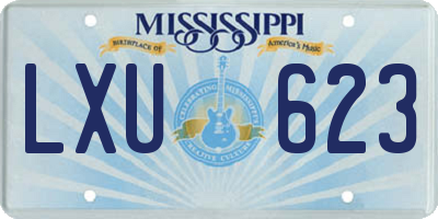 MS license plate LXU623