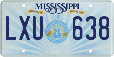 MS license plate LXU638