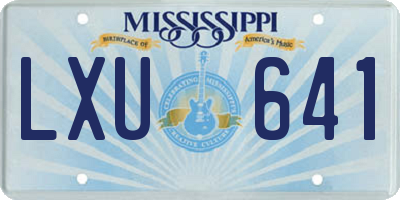 MS license plate LXU641