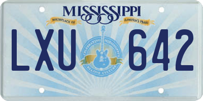 MS license plate LXU642