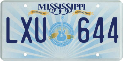 MS license plate LXU644