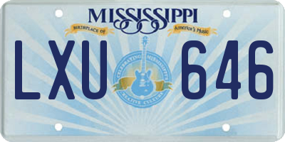 MS license plate LXU646