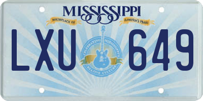 MS license plate LXU649