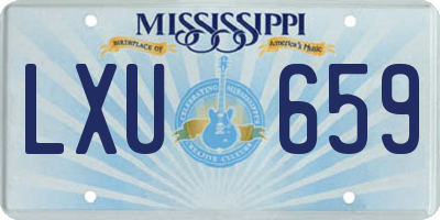 MS license plate LXU659
