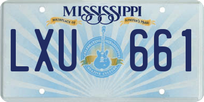 MS license plate LXU661