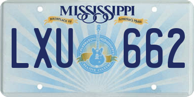 MS license plate LXU662