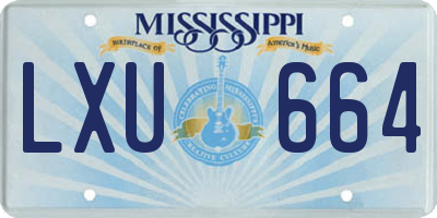 MS license plate LXU664