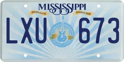 MS license plate LXU673