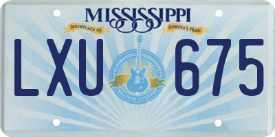MS license plate LXU675