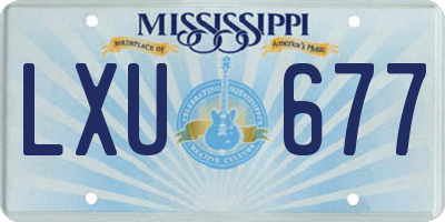 MS license plate LXU677
