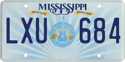 MS license plate LXU684