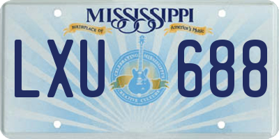 MS license plate LXU688