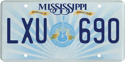MS license plate LXU690