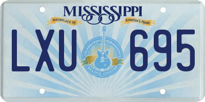 MS license plate LXU695