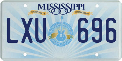 MS license plate LXU696