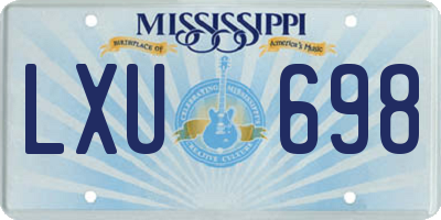 MS license plate LXU698