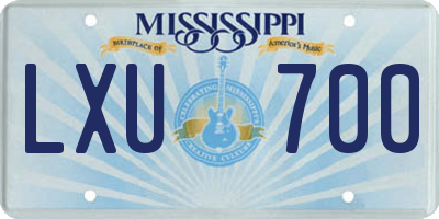MS license plate LXU700
