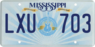 MS license plate LXU703