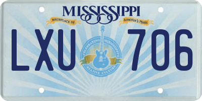 MS license plate LXU706