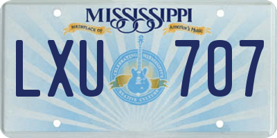 MS license plate LXU707