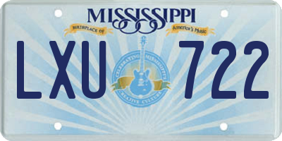 MS license plate LXU722