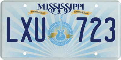 MS license plate LXU723
