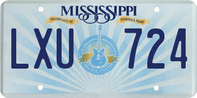 MS license plate LXU724