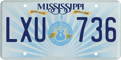 MS license plate LXU736