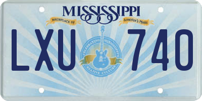 MS license plate LXU740