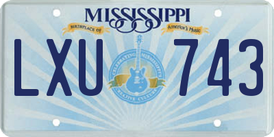 MS license plate LXU743