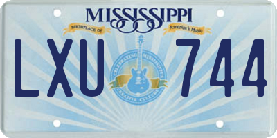MS license plate LXU744